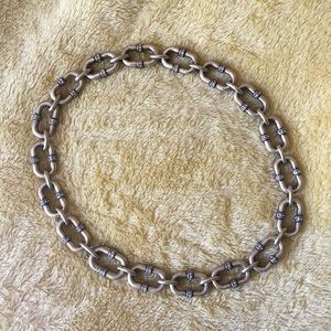 9” Antique gold chain necklace with crystals.